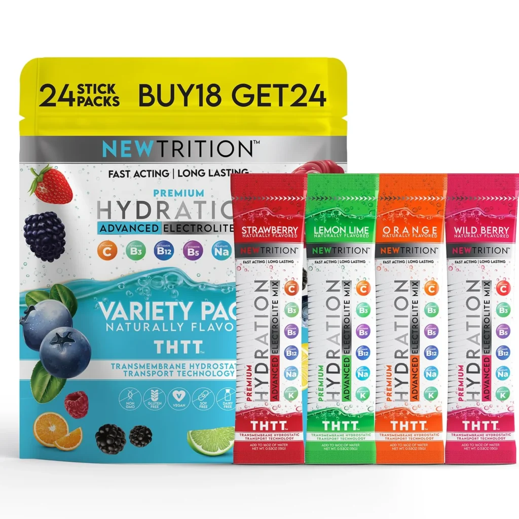 Newtrition Electrolyte Hydration Packets - Mixed Flavors - Pack of 24