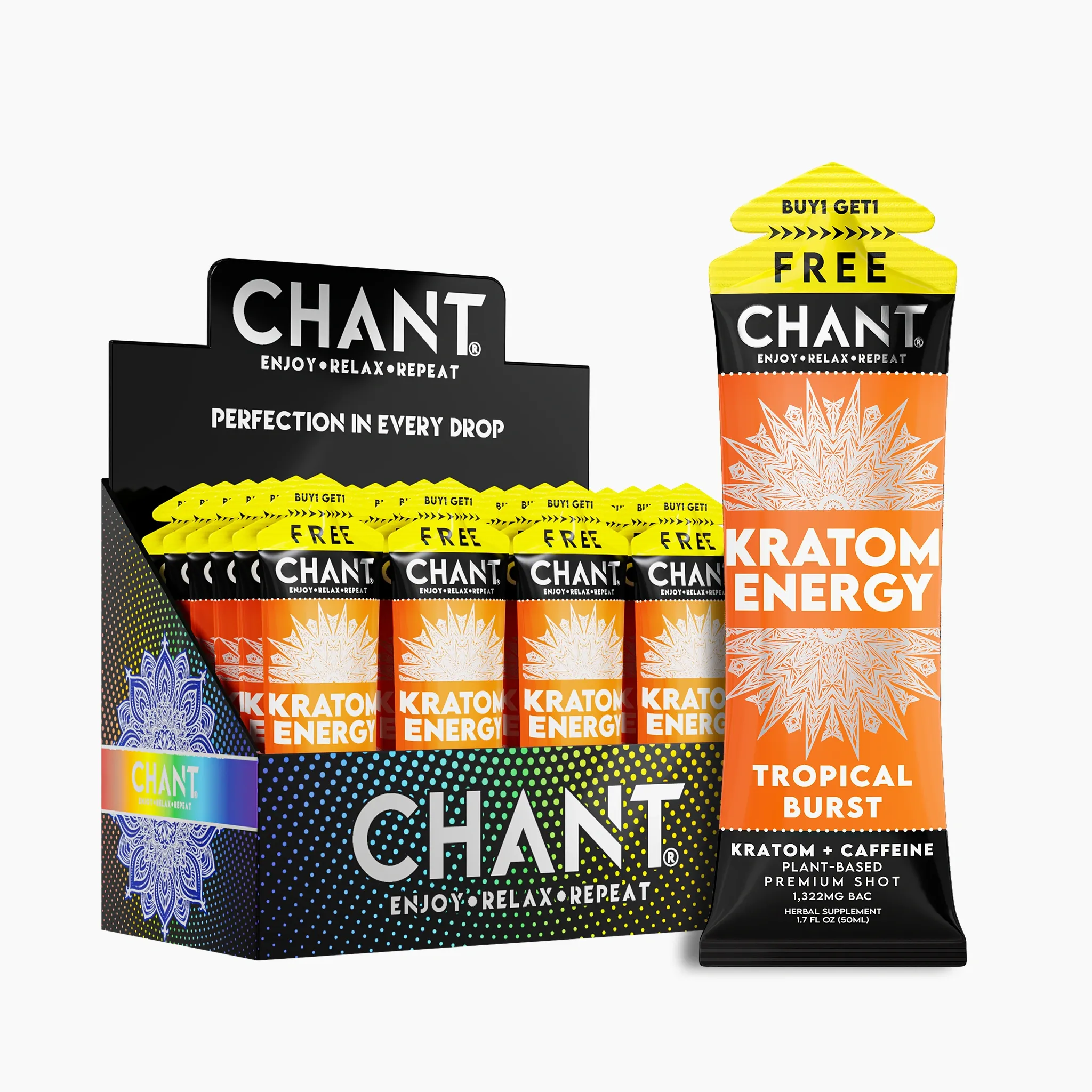 Chant Kratom Energy Shot – Tropical Burst - Pack of 24