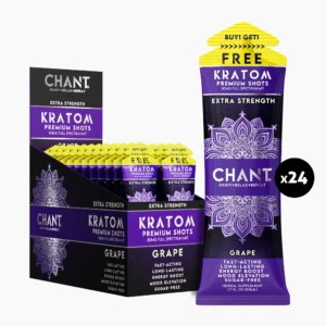 Chant Kratom Shot – Grape Extra Strength 80 MIT - Pack of 12