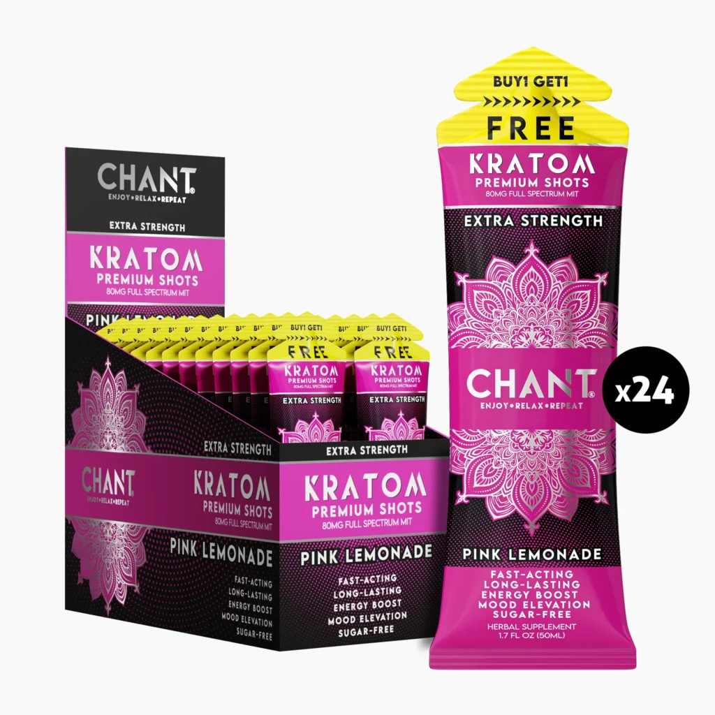 Chant Kratom Shot – Pink Lemonade Extra Strength 80 MIT - Pack of 12