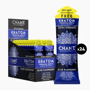 Chant Kratom Shot – Blue Raspberry Extra Strength 80 MIT - Pack of 12