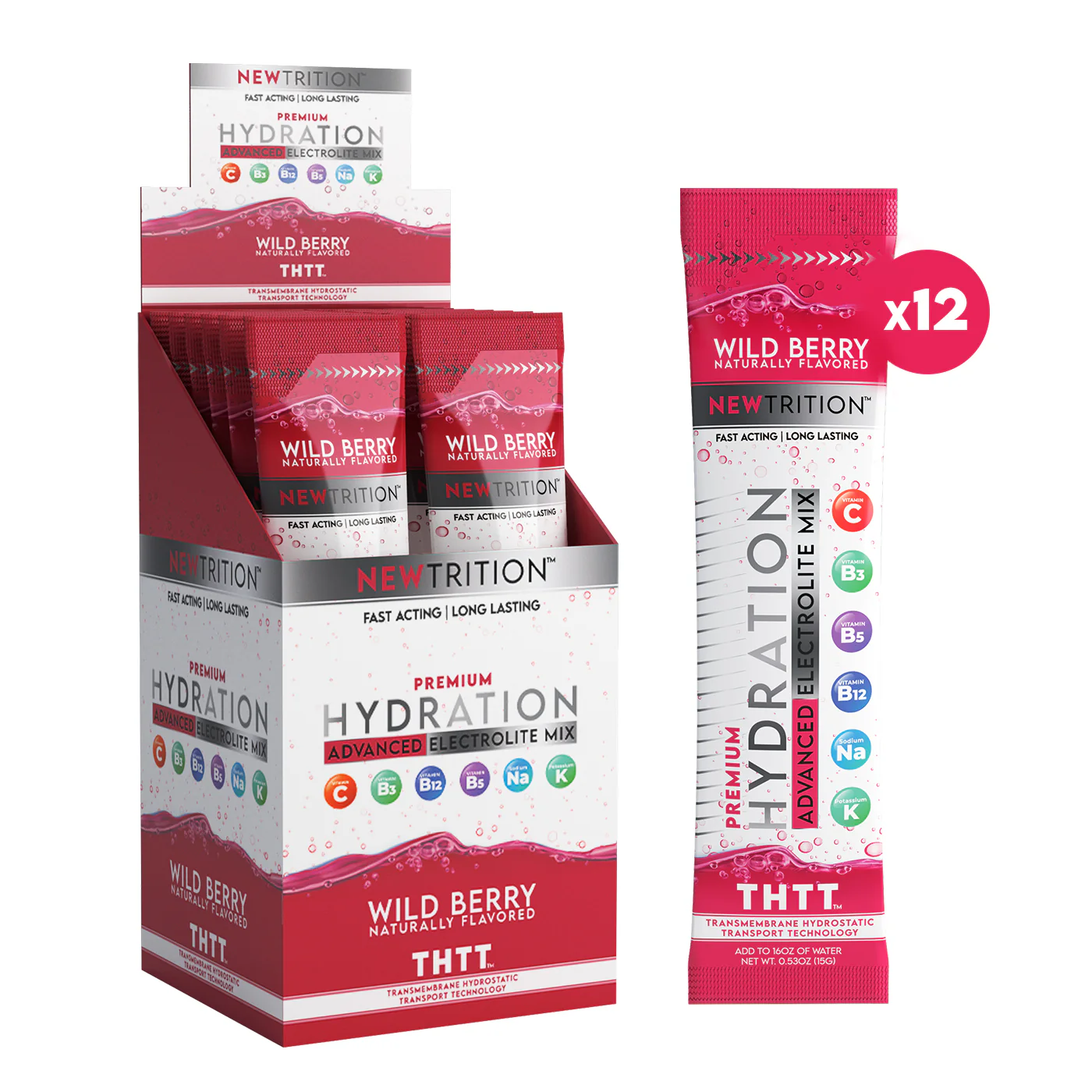 Newtrition Electrolyte Hydration Packets - Wild Berry - Pack of 12